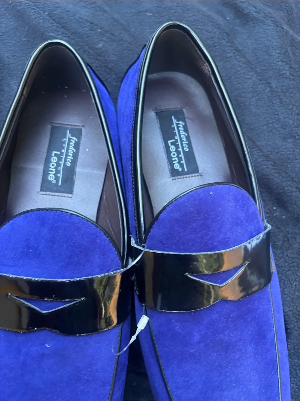 Men’s Suede Loafers in Royal Blue New Yorker Tuxedo Loafers